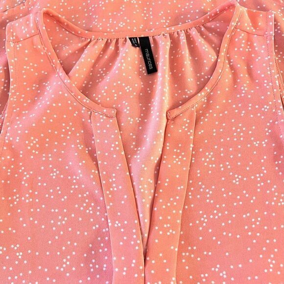 MAURICES Women's Sleeveless‎ Orange Blouse Size S 100% Polyester - Picture 8 of 8